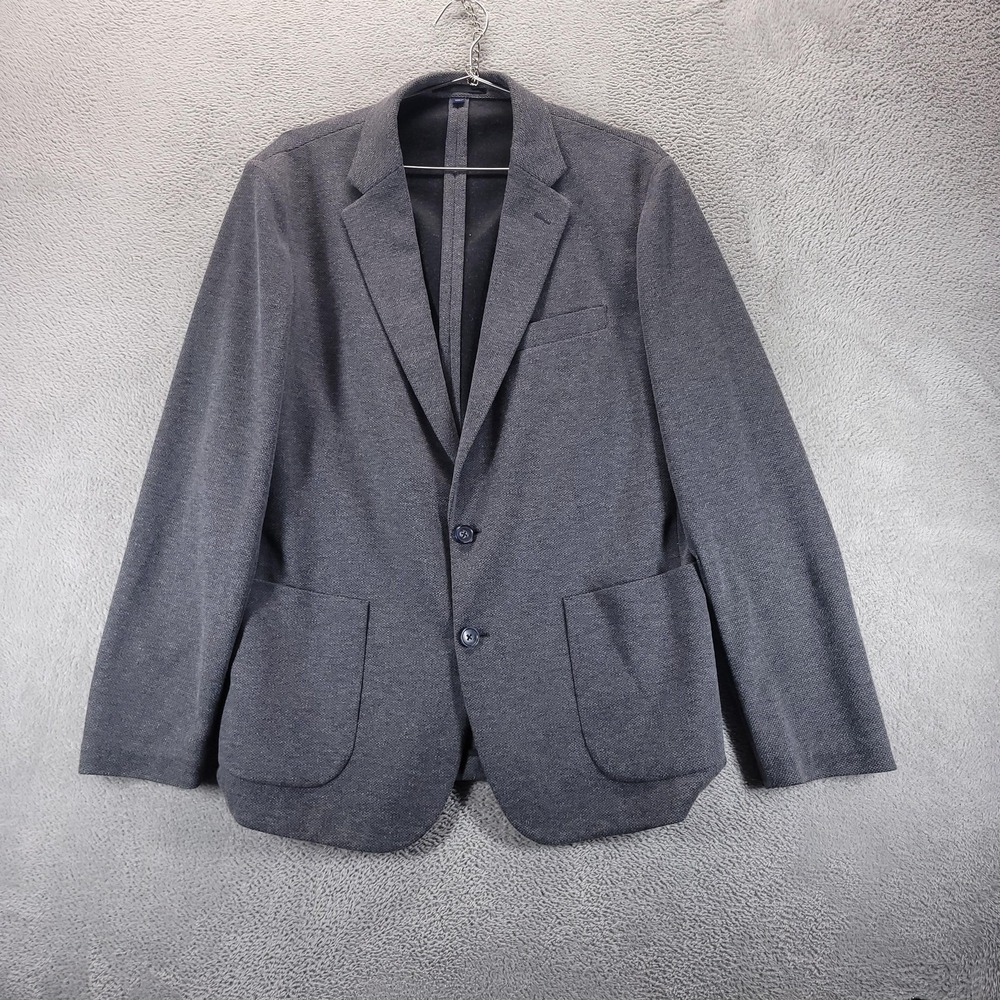 J Crew Blazer Mens L Gray Thompson Jersey Knit Classic Fit Casual Office Jacket